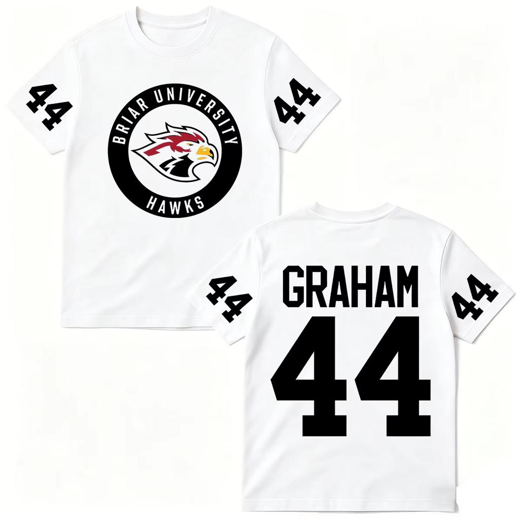 2026 Sommer Mode Trendiges T-Shirt Herren Damen Vintage Oberteil Off Campus TV-Serien T-Shirts Graham 44 Briar University Herren Damen Kleidung Mode T-Shirt