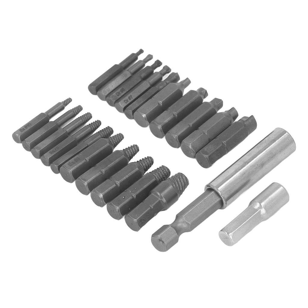 Set Extractor Șuruburi Oțel Rapid Instrument de Îndepărtare Șuruburi Rupte Deteriorate cu Biți de Șurubelniță