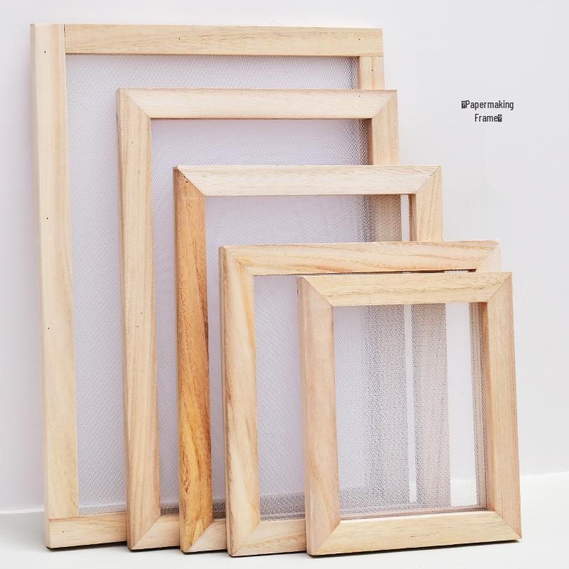 Pine Wood DIY Papermaking Frame for Children - Handmade Pulp Painting Net