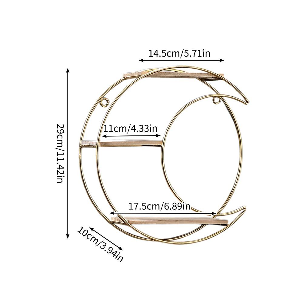 11 In Wall Mounted Shelf Gold Metal Decorative Display Rack Living Room Display