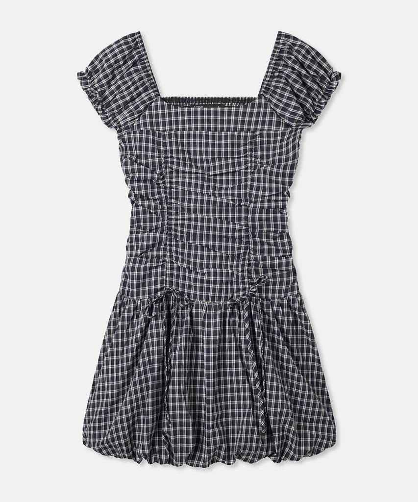 MIXXO Check Shirred Mini Dress Re Owg51Ts_Miwowg70Qg