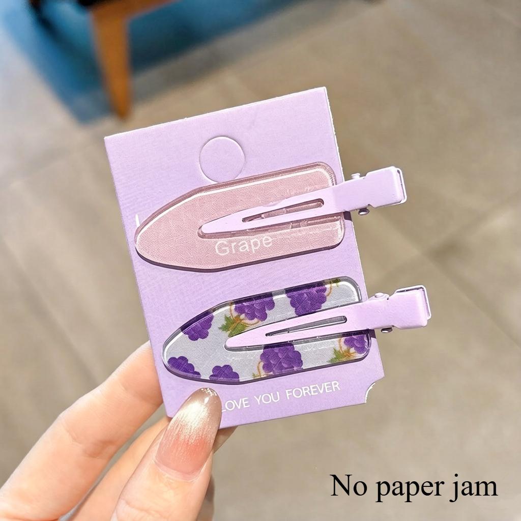 2/4pcs Candy Color Fruit Hair Bang Clip Summer Hairpin No Crease Acrylic Barrette Hair Side Clamp For Girl Hair Accessories