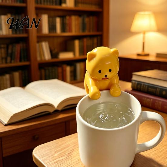 Hot Drink Cooler Cup Edge Clip-on Mini Fan Cartoon Animal Cooling Rechargeable Cat Bear Shaped Drinks Coffee Tea Meals Dishware Food