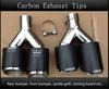 Right 63mm ID 89mm OD Matte Carbon Fiber Car Exhaust Pipe Muffler Trim Dual Tips