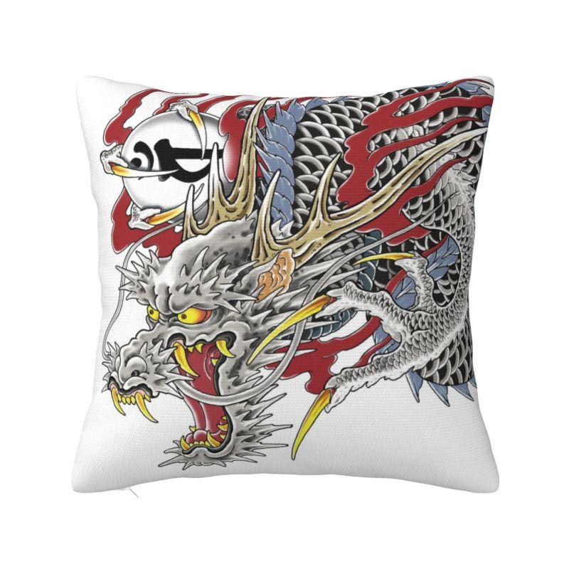 Custom Gold Chinese Dragon Totem Cushion Cover 40x40cm Tradition Asian Mythology Velvet Nordic Pillows for Sofa
