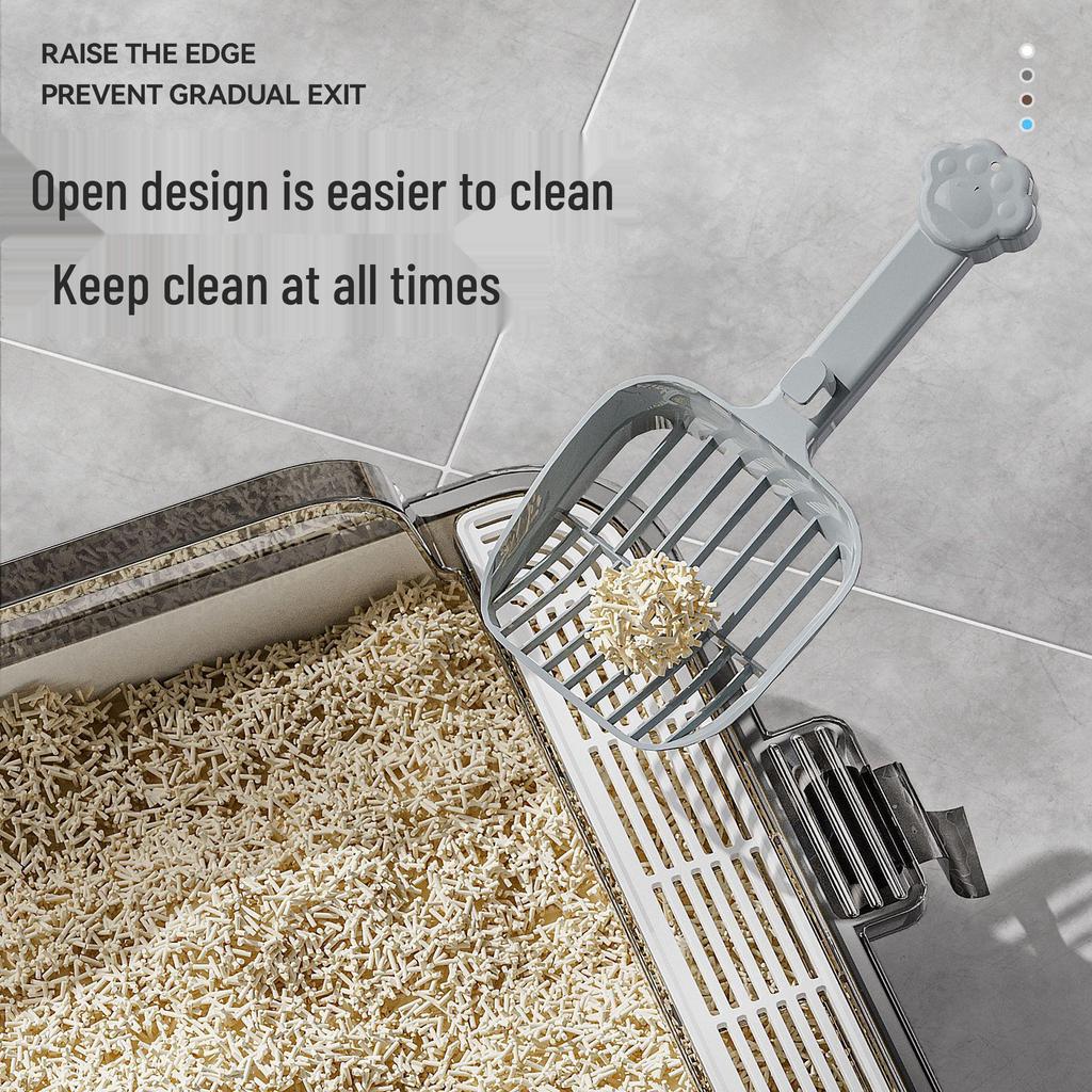 Extra Large Dust-Free Semi-Enclosed Cat Litter Box with Anti-Splash Design