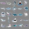 50 Shark Graffiti Personality Cross-marine Life Creative Guka Decorative Skateboard Water Cup Suitcase Stickers Waterproof
