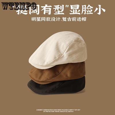Retro Forward Hat Female Art Leisure Painter Hat Student British Style Newspaper Boy Hat Beret Male