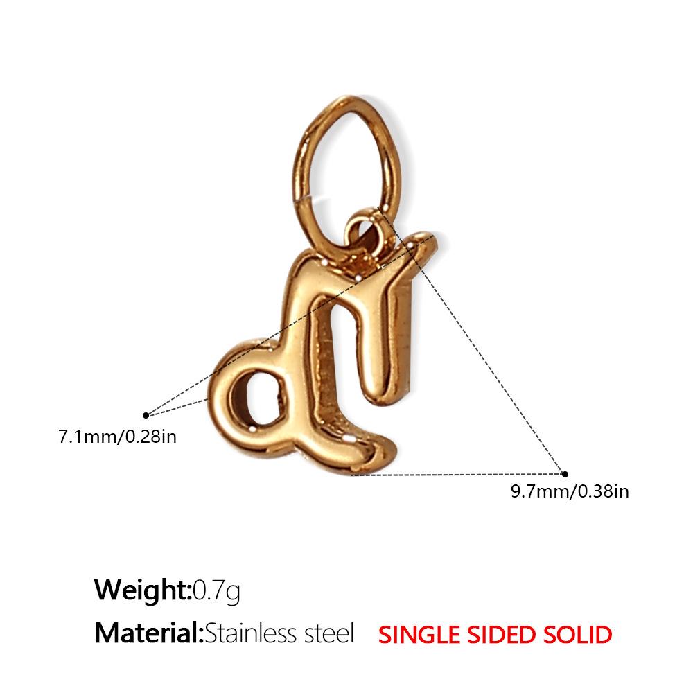 18K Gold Plated Stainless Steel Zodiac Pendant Necklace - European & American Fashion