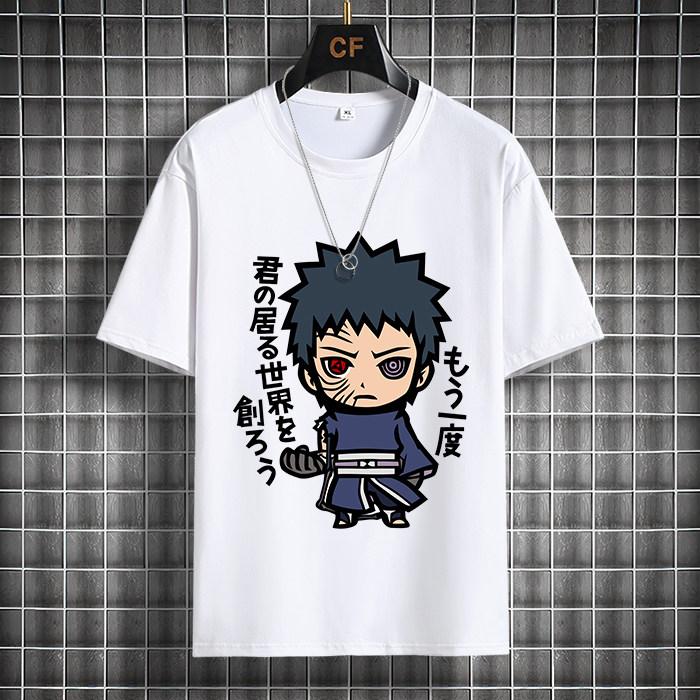 Naruto Casual White Childrens Tshirt Summer New Anime Peripheral Printed Parentchild Outfit Pure Cotton Fashionable Tshirt