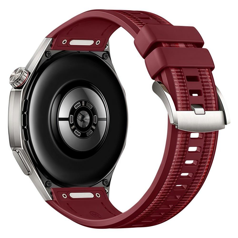 

46mm Nylon Silicone Strap Lightweight Breathable Sports Watch Strap Waterproof Solid Color for Huawei Watch GT6 Pro червоний