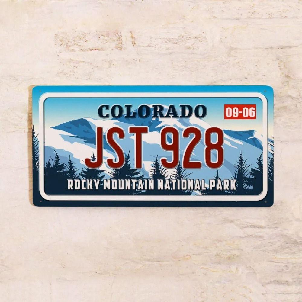 Vintage Metal Tin Sign Colorado License Plate Wall Decor American Auto Number Plate 15x30 cm