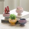 Creative Painted Ceramic Vase Lotus Shape Plant Pots Table Decoration Flowers Arrangement Flower Vase Room Aesthetic Decor