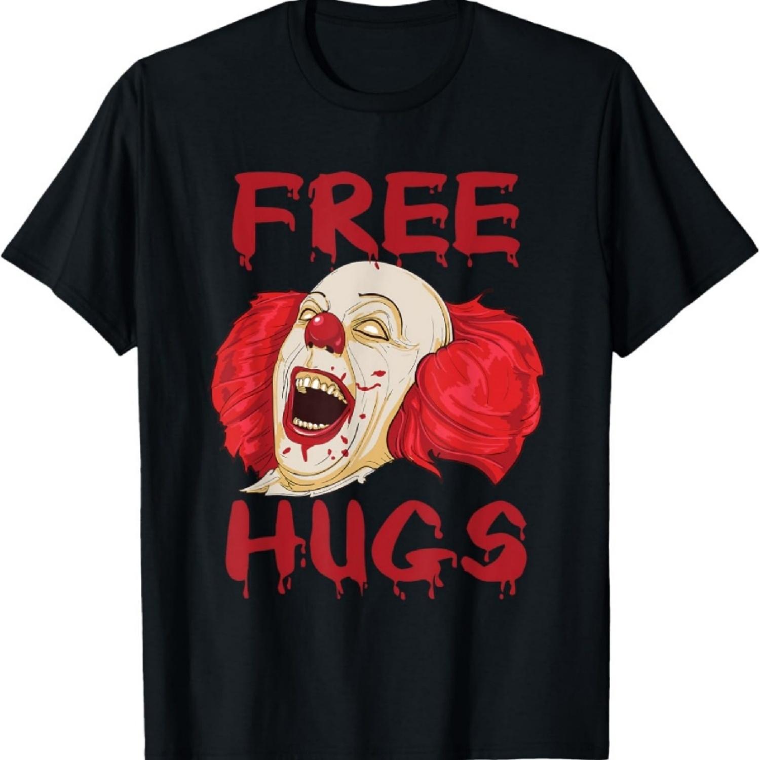 

Free Hugs Halloween Evil Killer Scary Clown Horror Gift T-Shirt XXXXXL чорний