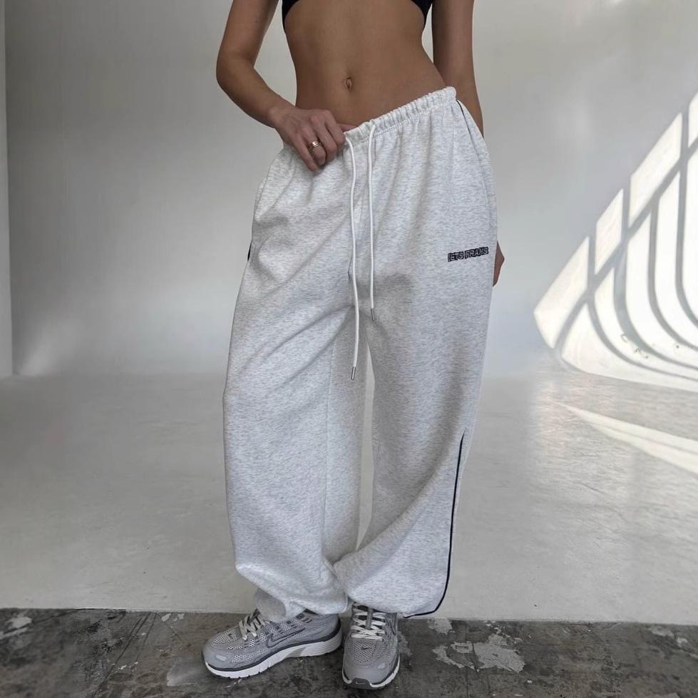 VIONA Striped Wide Leg Sports Pants For Women In Spring And Autumn, Loose And Slimming, Straight Leg Casual Pants
