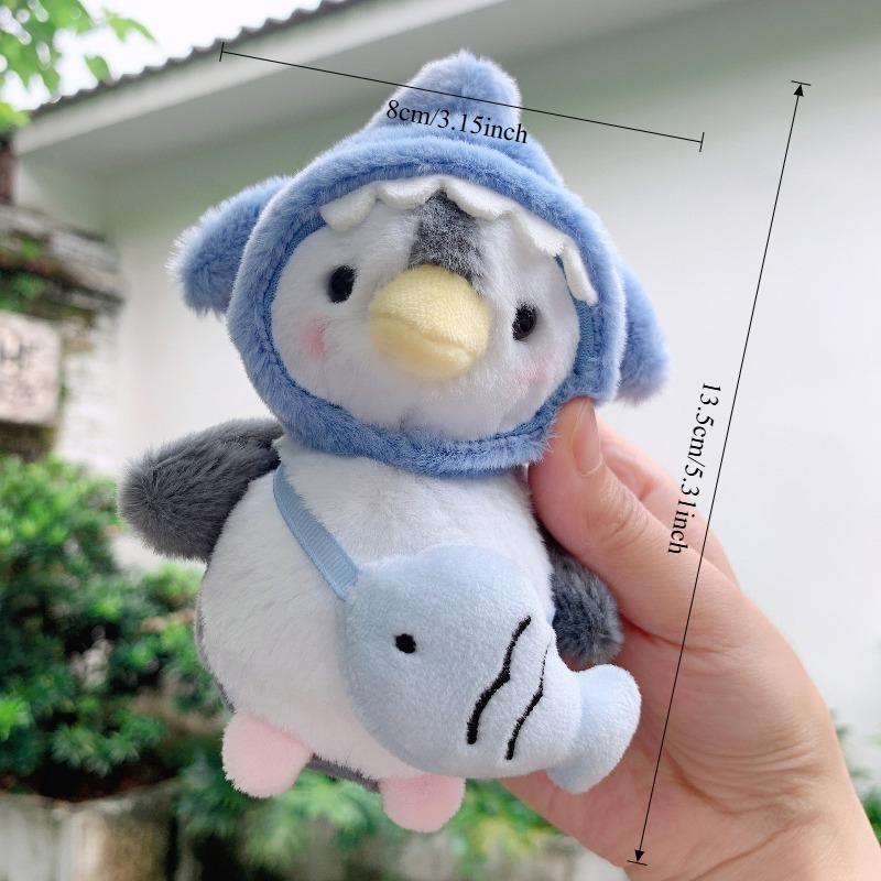 Cute Penguin Plush Keychain Soft Kawaii Cartoon Penguin with Hats Key Chain Bag Ornaments Super Soft Plushie Pendant Couple Gift