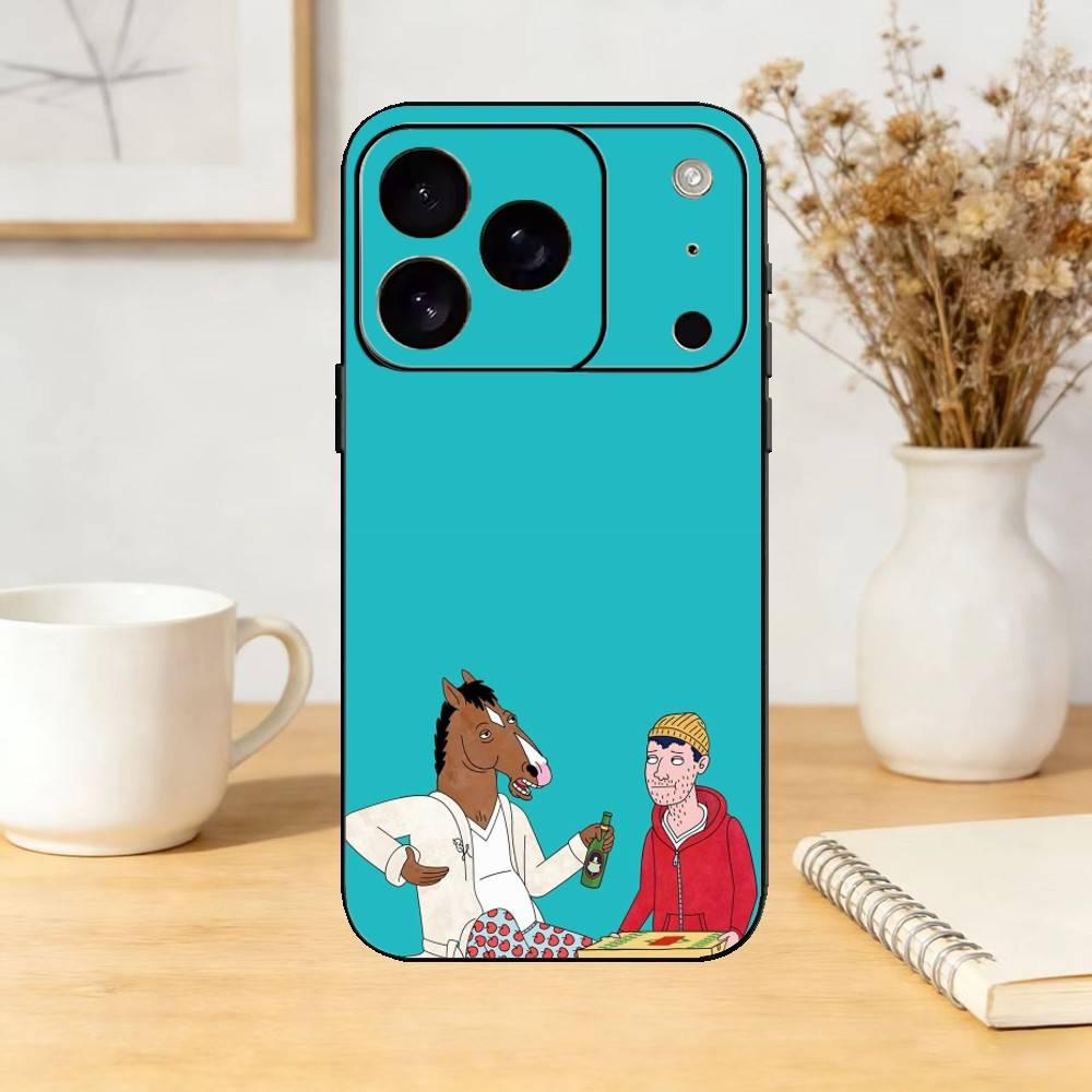 

BoJack Horseman Phone Case For iPhone 17,16,15,14,13,12,11 Plus,Pro Max,SE4Soft Silicone Black Cover iPhone17PRO