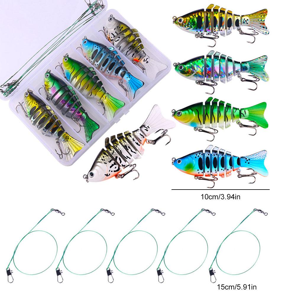 5Pcs Sinking Wobblers Fishing Lures Multi Jointed Swimbait Multi-Section Hard Bait Pike Carp Fishing Tools