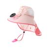 Children Solar Powered Fan Hat Neck Flap Sun Protection Cap with SPF50 Plus Breathable Mesh and Adjustable Chin Strap for Outdoor Use