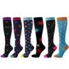6-Pack Patterned Sports Compression Calf Socks for Running