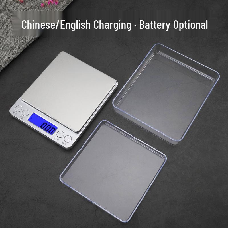 

Высокоточные портативные кухонные весы: Мини-весы для ювелирных изделий и продуктов питания для выпечки 0,1 г 1kg/0.1g English