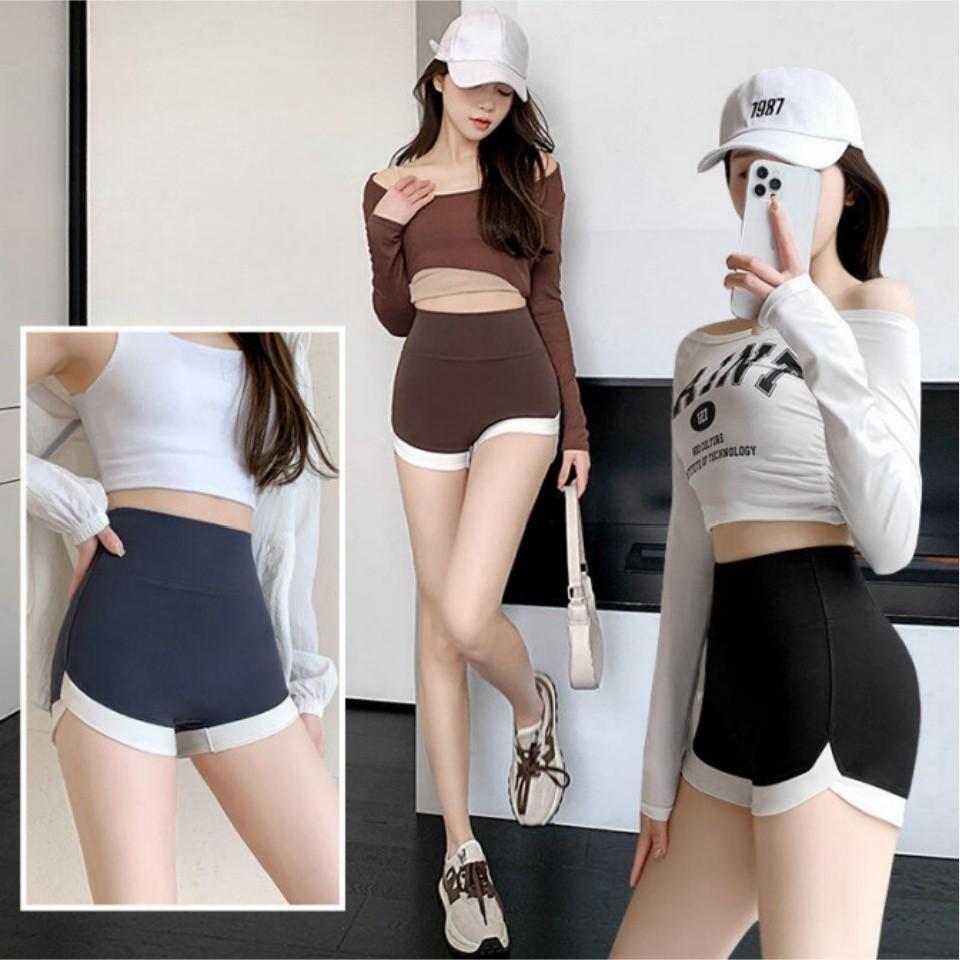 

Шорты для йоги, женские шорты для фитнеса, шорты для бега, дышащие спортивные леггинсы с высокой талией, летние шорты для тренировок в спортзале M чёрный