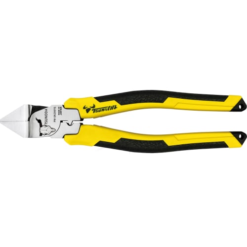

TSUNODA Electric Power Heavy-Duty Diagonal Nippers, 200mm, for Cutting Cable and Stainless Steel Wires, Easy Crimping, and Staple Removal, PW-SN200GT