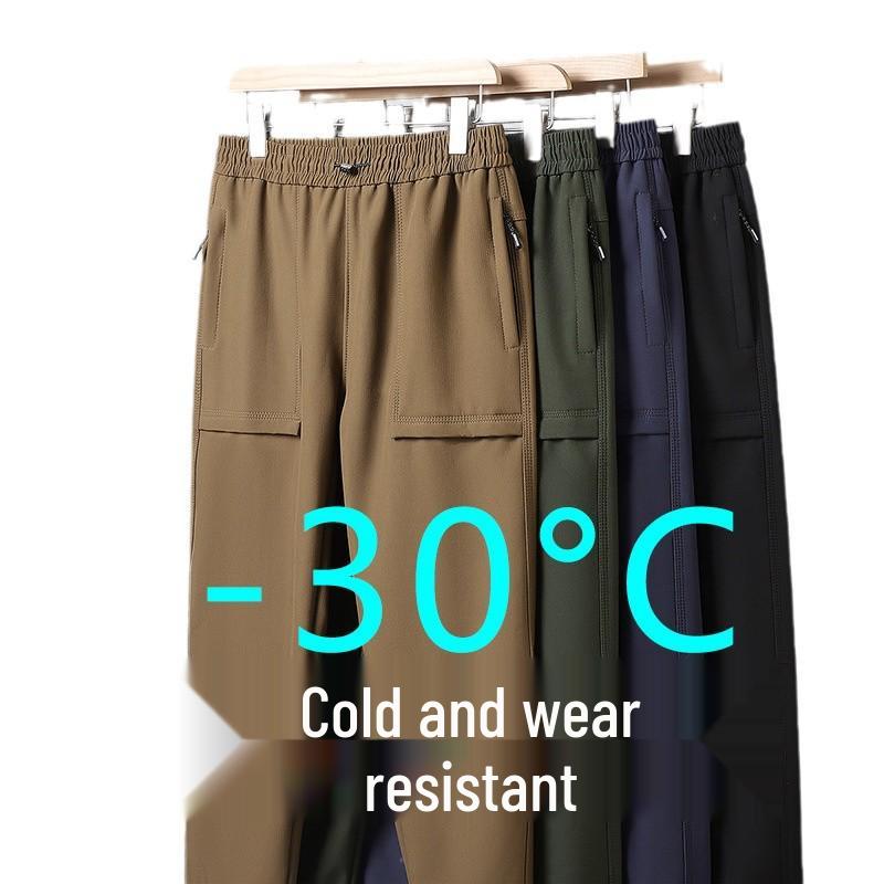 Autumn/Winter Unisex Windproof Softshell Hiking Pants with Waterproof Velvet Lining, Customizable LOGO