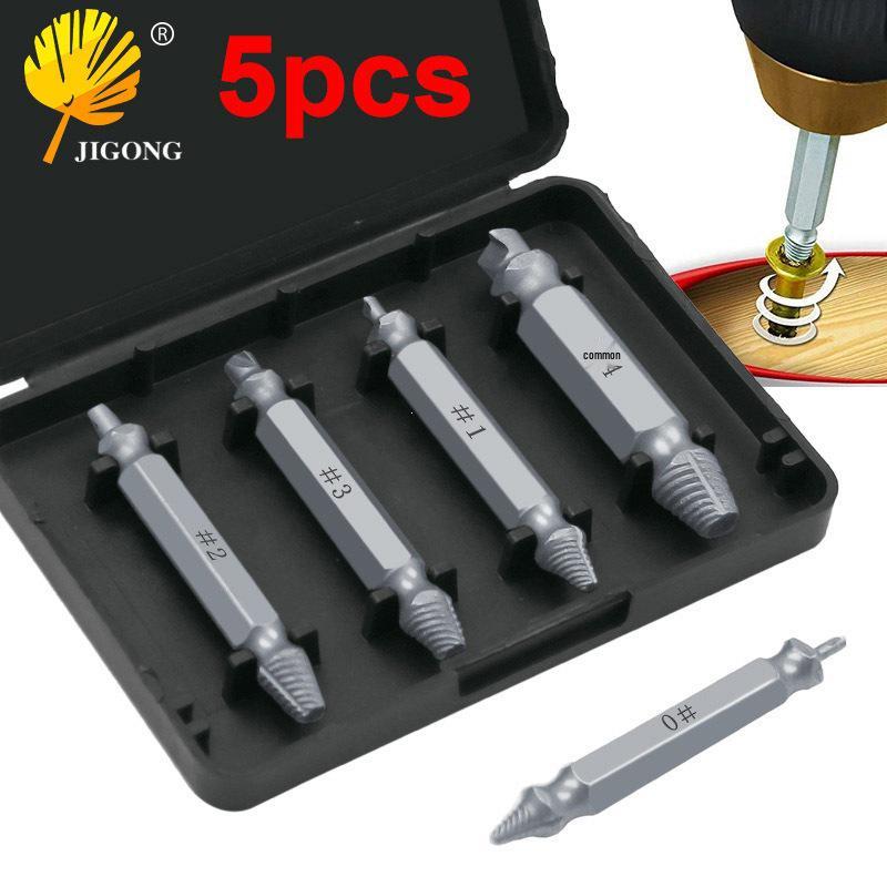 5-Piece Double-Ended Screw Extractor Bit Kit for Broken or Stripped Screws