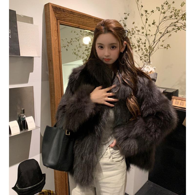 Tuscany imitation fox hair light thousand gold wind fur coat 2 years winter new thickened women's short