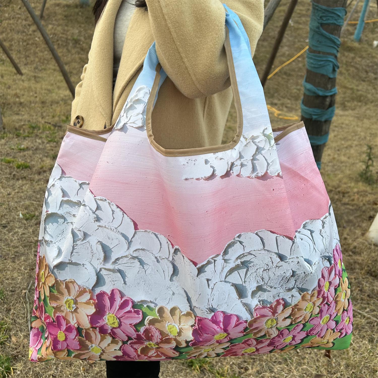 Экологичная складная сумка-шоппер большой вместимости через плечо для женщин