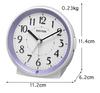 RHYTHM Analog Alarm Clock with Continuous Second Automatic Light for X X 8RE669SR12 Hand, Darkness, Purple, 11.4 11.2 6.2 Cm,