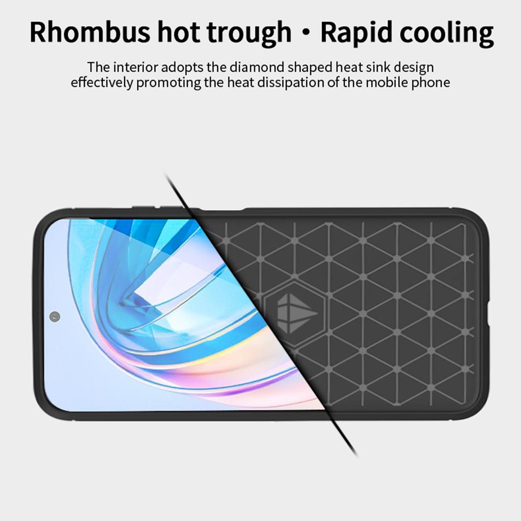 MOFI JK TPU Series-1 Protective Case for Honor X8a 4G TPU Cover Carbon Fiber Brushed Phone Shell