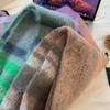 Mohair Scarf Women's Winter Korean Style High End Versatile New Shawl Plaid Thickened Warm Scarf Trendy