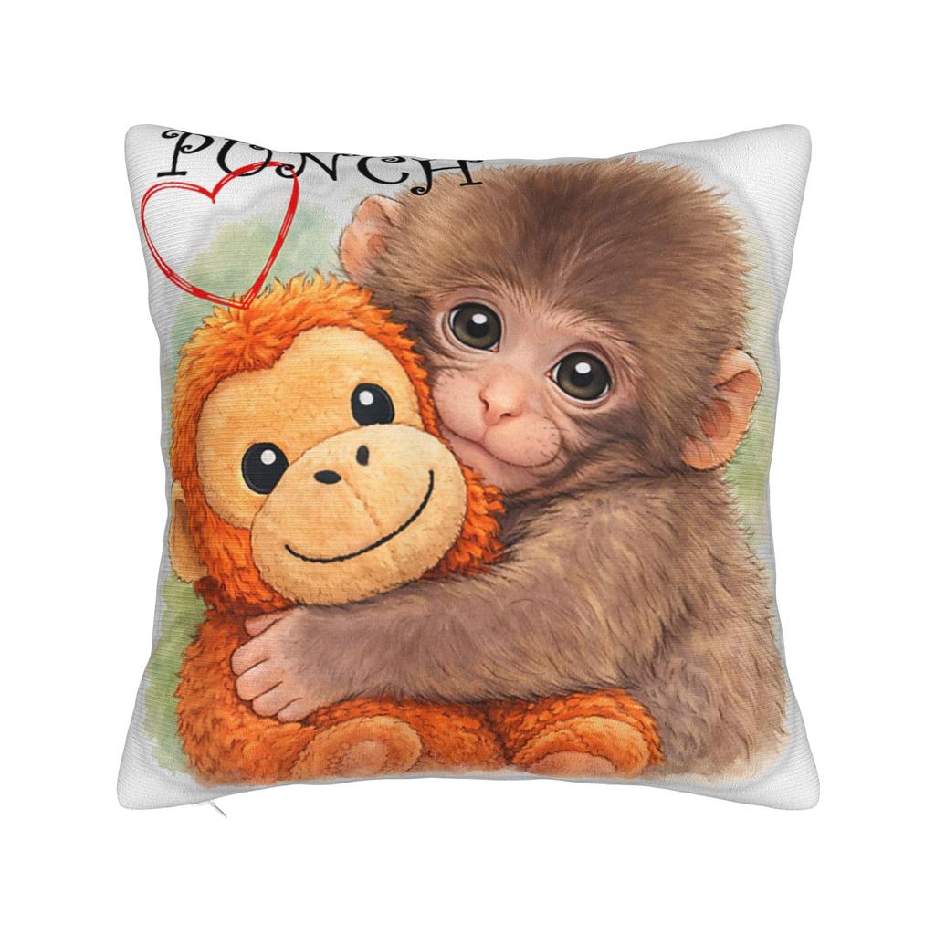 Baby Viral Monkey Punch Hugging Pillow Case Square Pillow Cover For Couch Sofa Bedroom Funny Cushion Cover