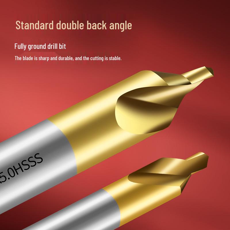 Burghiu de centrare Tiangong Tip A din oțel rapid placat cu titan pentru oțel inoxidabil