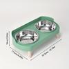 1pc Stainless Steel Double Bowl Cat and Dog Drinking and Eating Bowl, Sturdy, Durable and Splash Proof