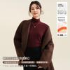 Women's Long Sleeve Knit Top Turtleneck Casual Thermal Underwear Warm Wool Silk Blend Base Layer Shirt