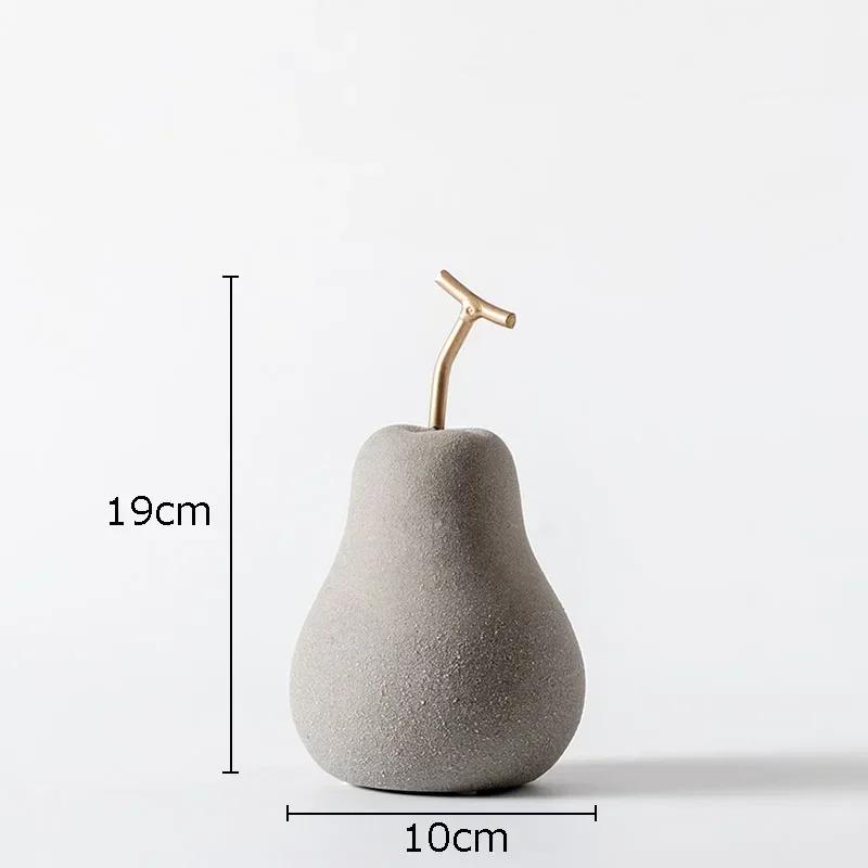 

Minimalist Apple/pear Frosted Porcelain Statue Gold Plated Crafts Fruit Sculpture Modern Home Decor Desk Decoration Ornaments