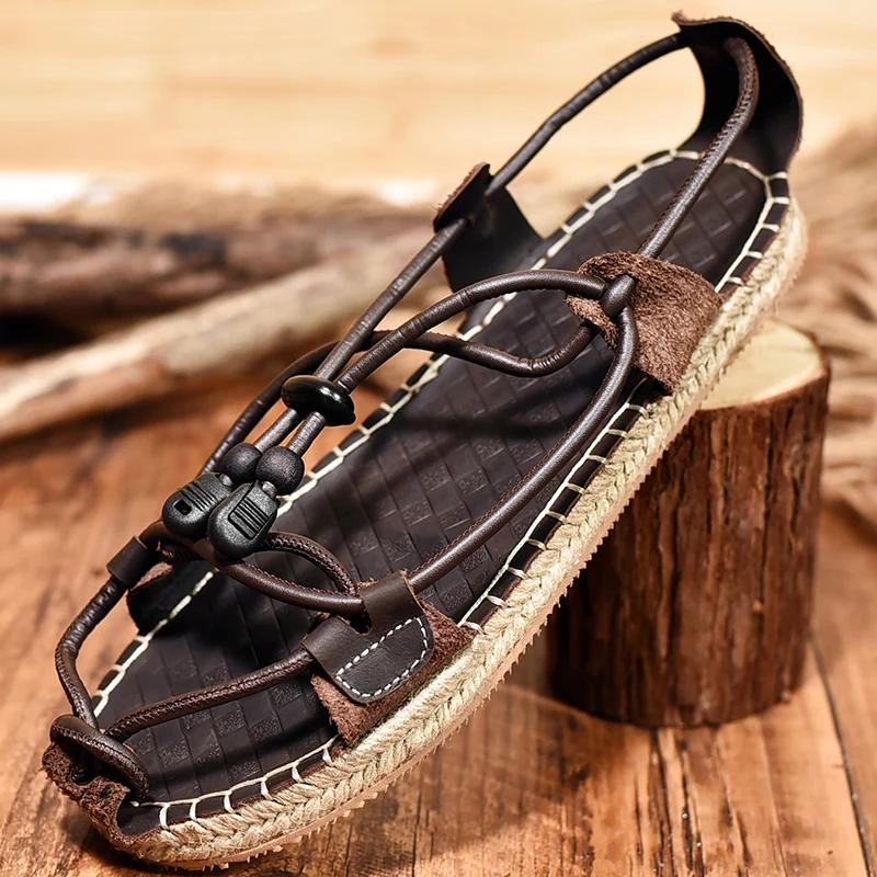 Fashion Gladiator Design Men Sandals Personality Summer Flats Leisure Beach Holiday Shoes Outdoor Male Casual Sandals Men's Flip Flops