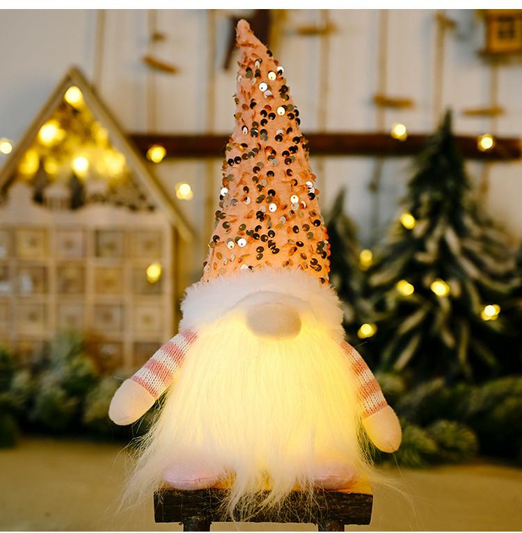 Sparkling Christmas Decoration With Lights Festive Rudolph Plush Doll For Holiday Cheer