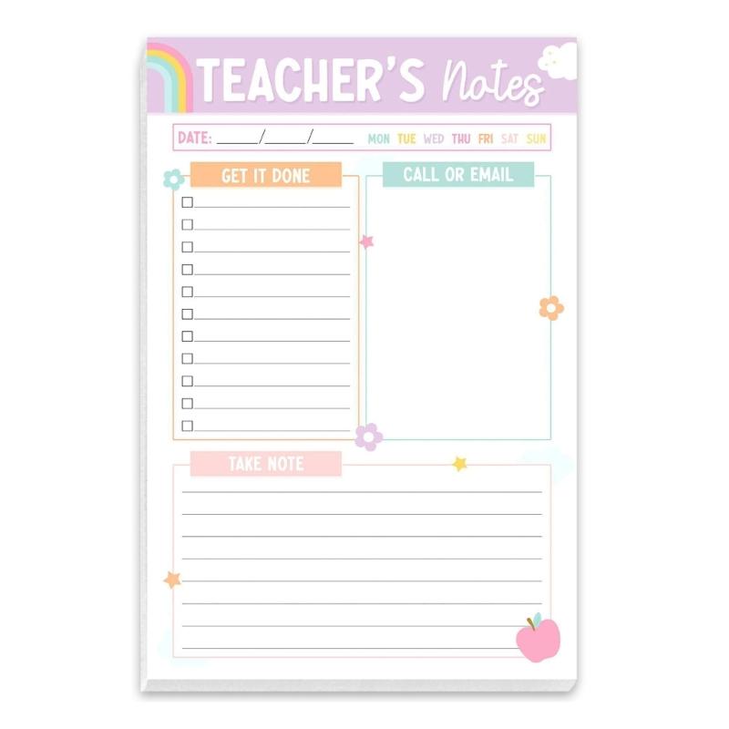Artistic Teacher Appreciation Notebook Portable Checklist Premium Writing Paper For Classrooms
