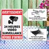 4 Packs VidéO Surveillance DéFense D'Entrer Sign Pancarte Video Surveillance Signs 10""X 7"" No Trespassing Reflective Warning S