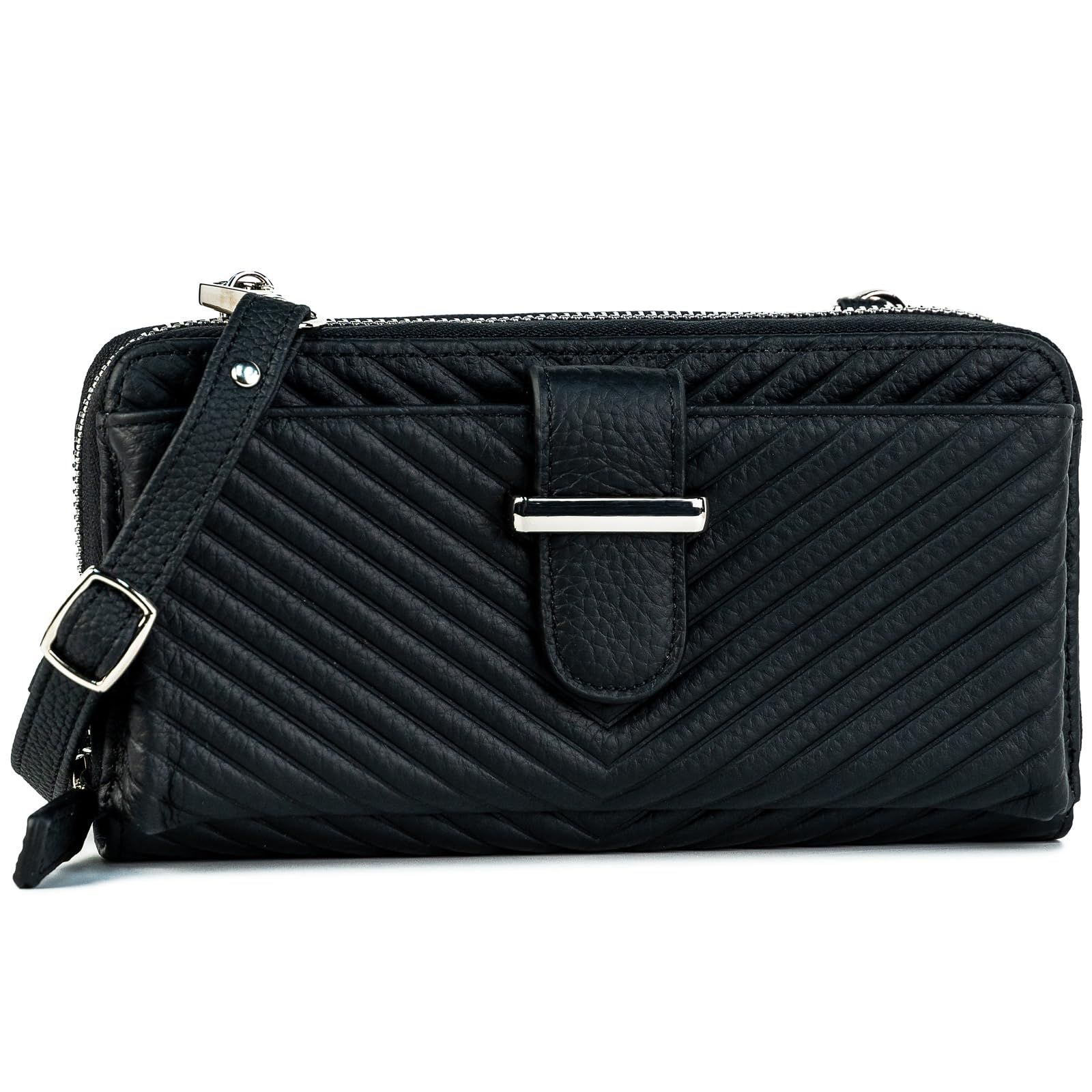 

Large Capacity Wallet Shoulder Bag with Wallet Smartphone Shoulder Made of Genuine Italian Cowhide Perfect as a Crossbody or Shoulder Bag Women s чорний