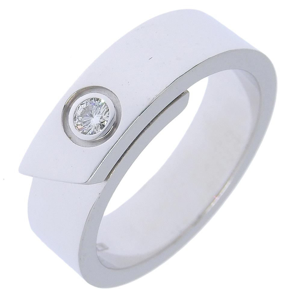 

CARTIER Anniversary Ring 1P diamond K18 white gold/diamond #6.6(US Size) 13.5g Women Used