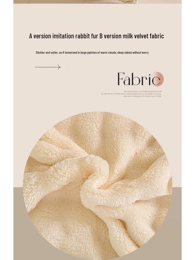 2025 New Winter Faux Rabbit Fur & Milk Velvet Flannel Bedding Set: Thickened, Warm, 4-Piece, Includes Fitted Sheet