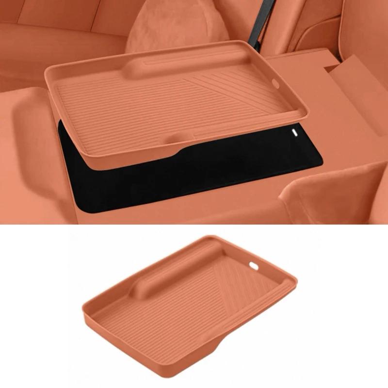 Para AITO M8 Seres 8 2025 Apoio de Braço Traseiro de Silicone Porta-Copo Tapete Protetor Antiderrapante para Copos Pad de Armazenamento Acessórios para Carro