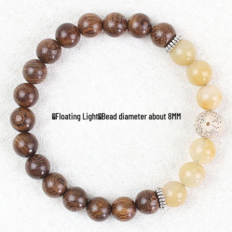 Women's Multi-Bead Luminous Bracelet: Bamboo, Ebony, Purple & Green Sandalwood, Rosewood.