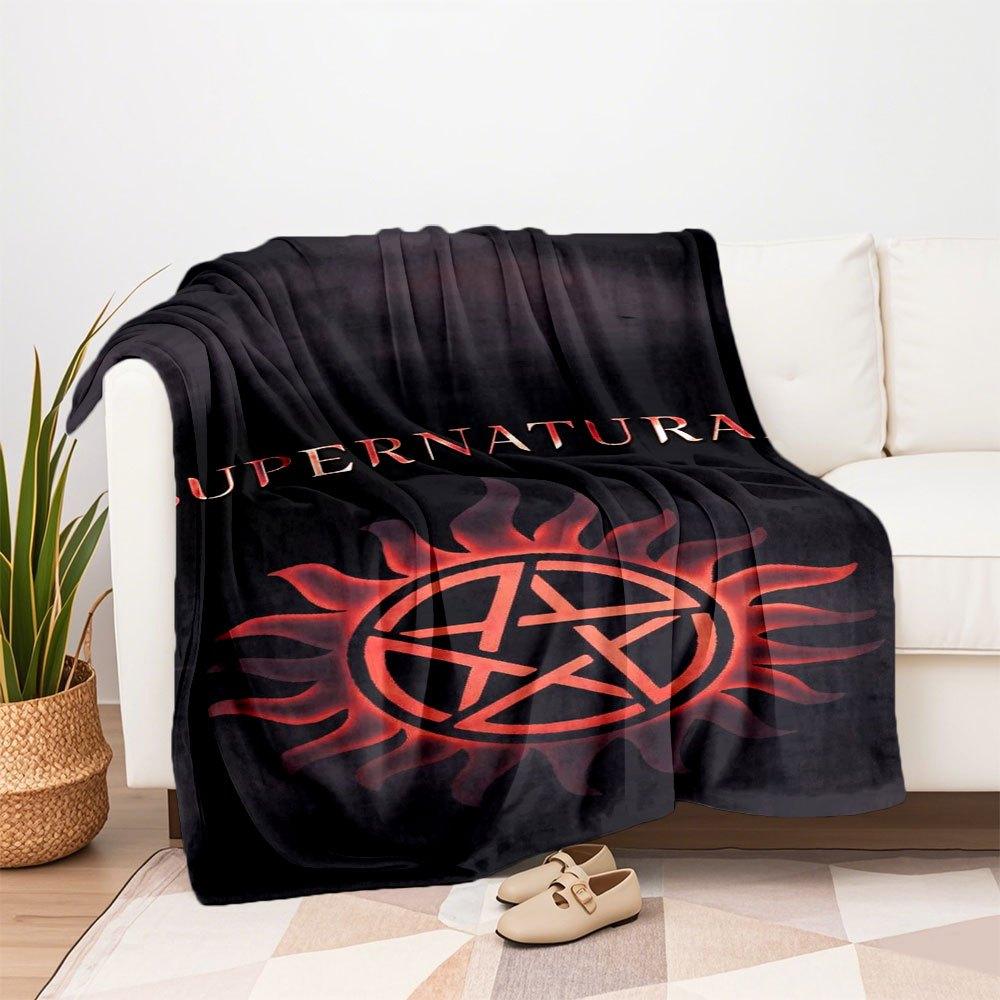 "Supernatural Anti-Possession Symbol Phone Case Cover"Blanket Flannel Throw Blanket for Sofa, Bed, Travel, Camping, Office, Couch, Chair, An