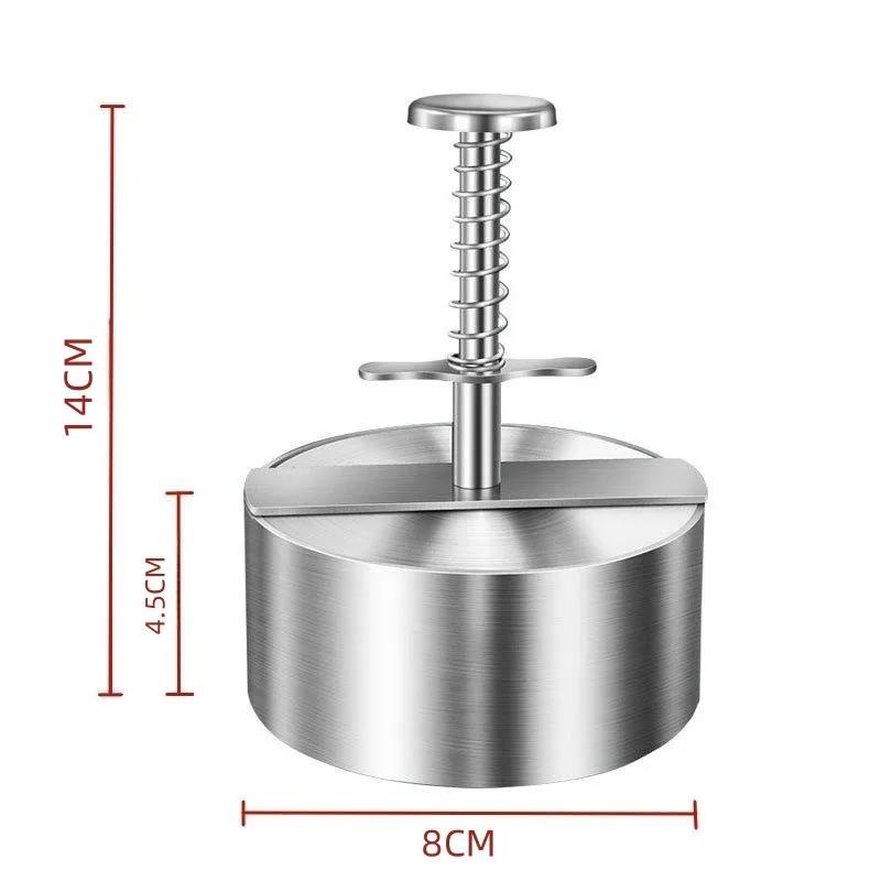 Hamburger Patty Maker Press 304 Stainless Steel Non-Stick Round Rice Ball Mold Thickness Adjusted Kitchen Beef BBQ Tools 4